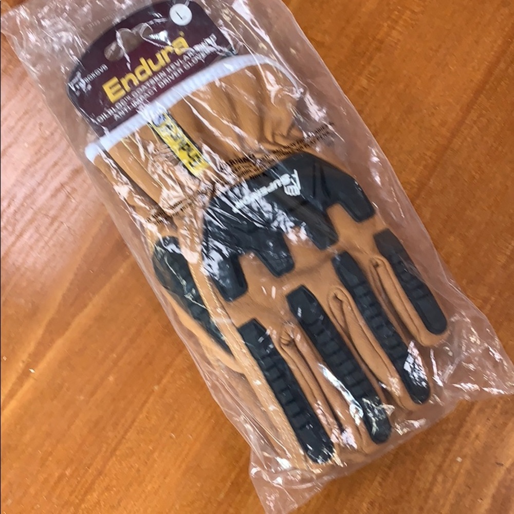 NWT Goatskin leather work gloves L